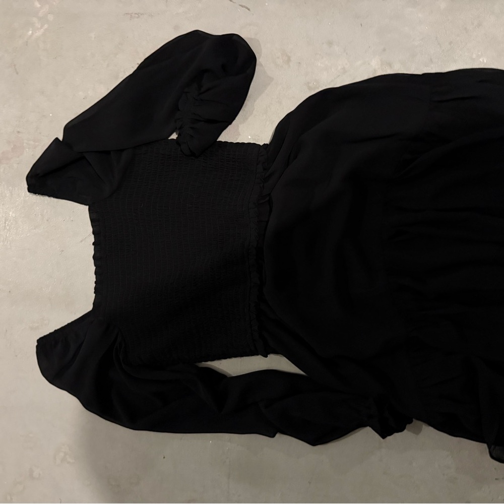 1. State Black Textured Dress